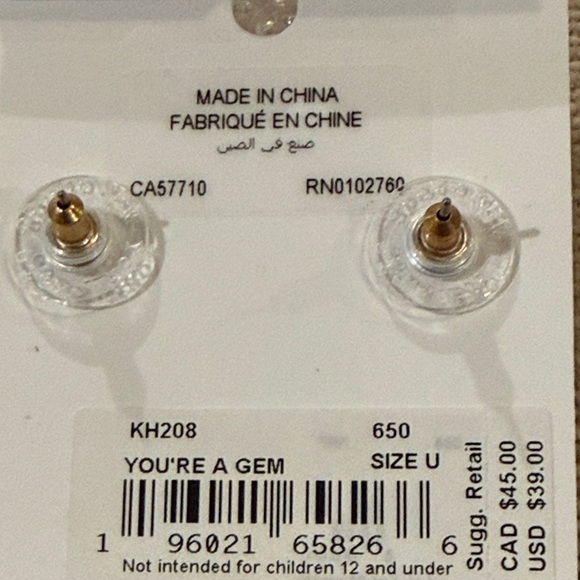 kate spade You're A Gem Pink Pave Halo Studs/NWT - Picture 7 of 8